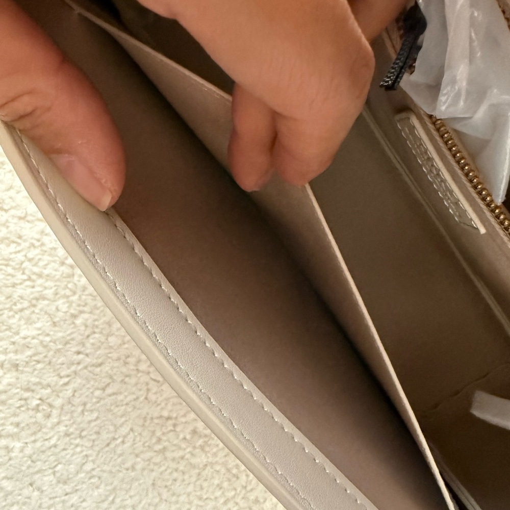 Pinko Ivory Chevron Shoulder Bag with Gold Accents - Picture 11 of 15